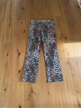 Vintage Y2K Leggiadro Leapord animal print pants jeans size 8 stretchy pockets